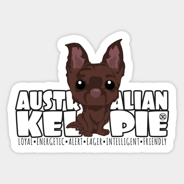 Kelpie (Brown) - DGBigHead Sticker by DoggyGraphics